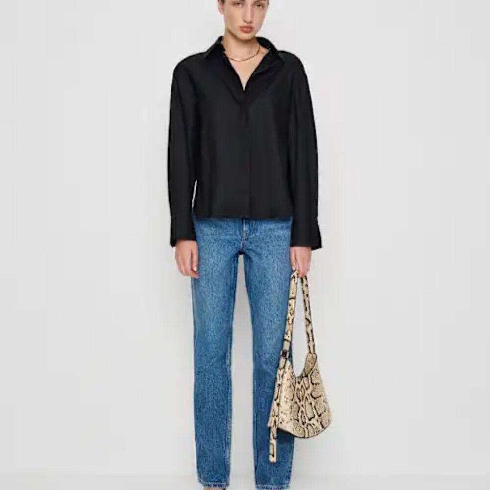 Reformation Andy Oversized Shirt Black - Size M